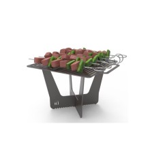 Izgaralı KARE Sac Ayaklı Portatif Ateş Demiri Kamp ve Piknikcilere